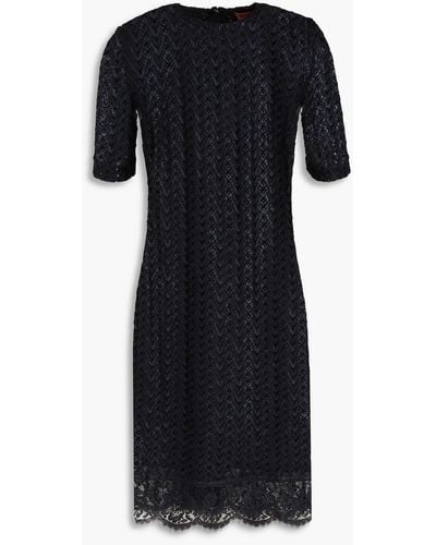Missoni Metallic Crochet-knit Wool-blend Mini Dress - Black