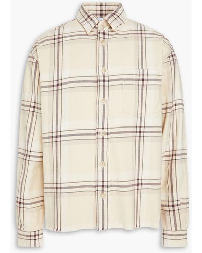 John Elliott Hemi Checked Cotton-jacquard Shirt - Natural