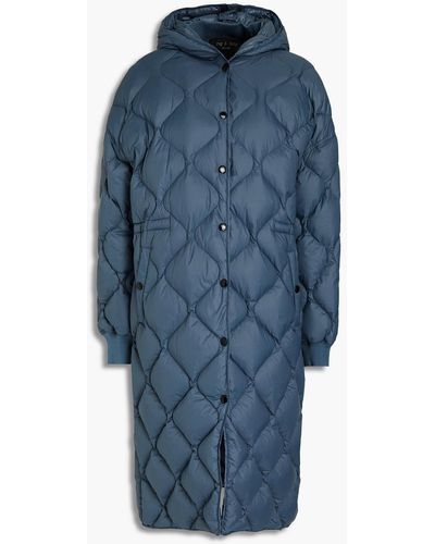 Rag & Bone Rudy Quilted Shell Hooded Down Coat - Blue