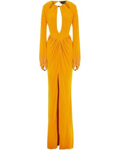 Dundas Open-back Cutout Embellished Stretch-jersey Gown - Multicolour
