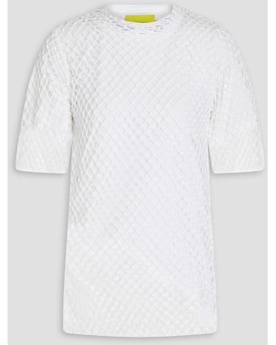 Marques'Almeida Mehrlagiges t-shirt aus netzmaterial aus baumwoll-jersey - Weiß