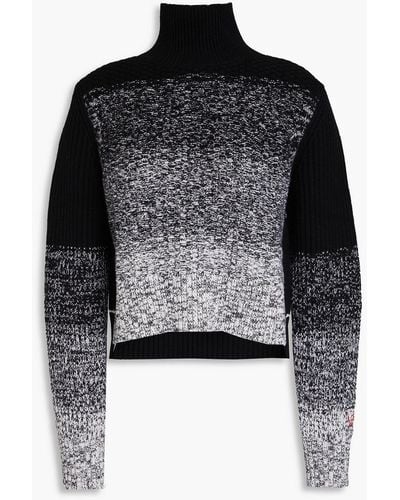 Victoria Beckham Mélange Wool Turtleneck Sweater - Black