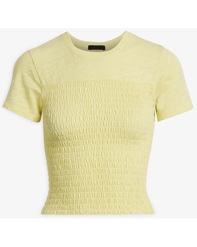 ATM Shirred Cotton-jersey Top - Yellow