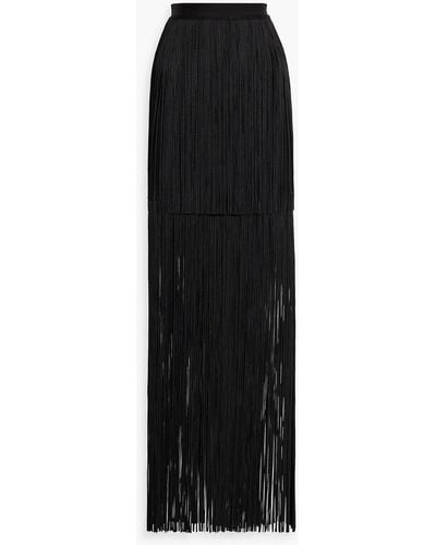 Hervé Léger Fringed Bandage Maxi Skirt - Black
