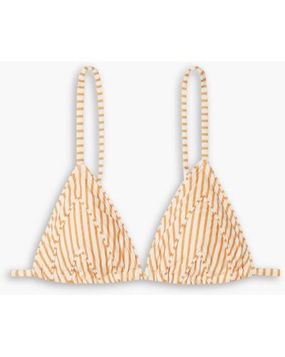 Peony Triangel-bikini-oberteil aus stretch-econyl mit streifen - Weiß