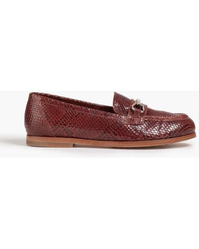 A.P.C. Snake-effect Leather Loafers - Brown
