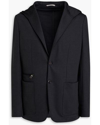 Canali Wool-blend Jersey Hooded Blazer - Black