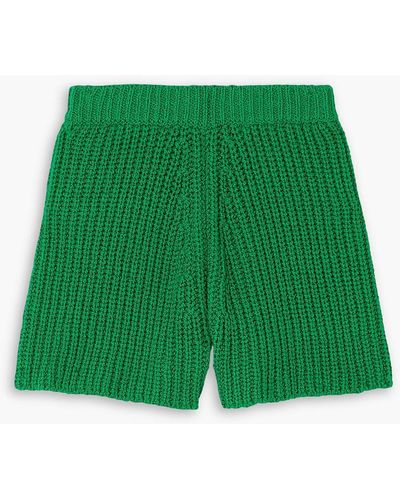 Alanui Palm springs shorts aus gerippter baumwolle - Grün