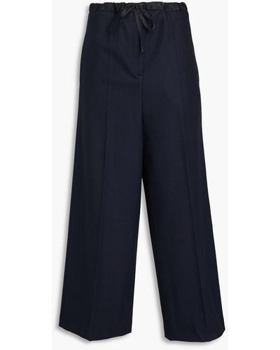 Jil Sander Mélange Wool-blend Wide-leg Pants - Blue