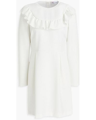 RED Valentino Ruffled Crepe Mini Dress - White