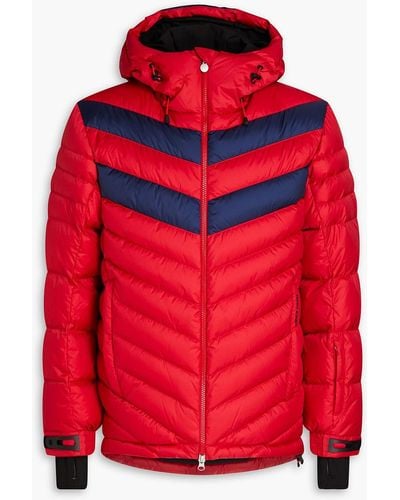 Perfect Moment Quilted Ripstop Hooded Down Ski Jacket - Red