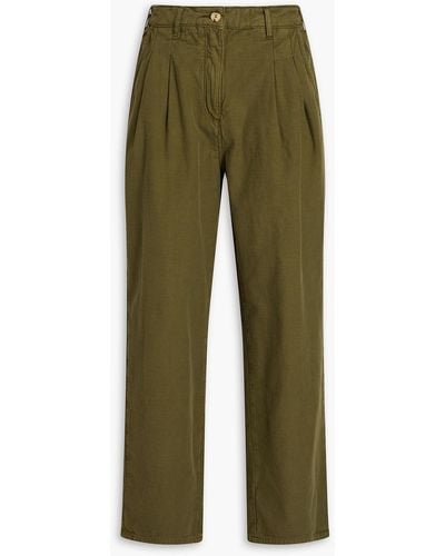 American Vintage Biabay Cotton Tapered Trousers - Green