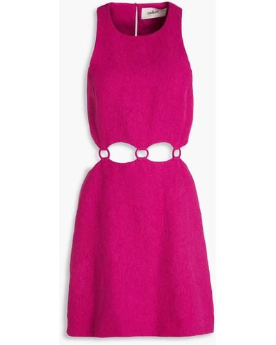 Ba&sh Minikleid aus baumwoll-krepon mit cut-outs und verzierung - Pink