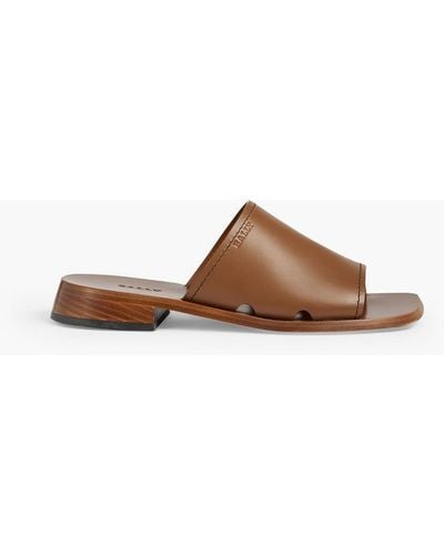 Bally Ofera Leather Slides - Brown