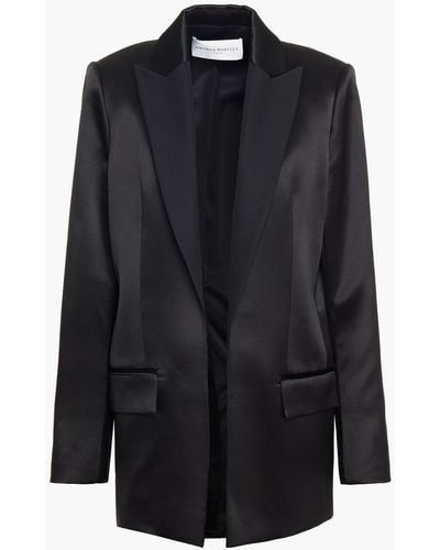 Amanda Wakeley Silk-satin Crepe Tuxedo Jacket - Black