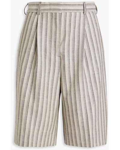 Acne Studios Ruthie Striped Wool And Cotton-blend Shorts - White