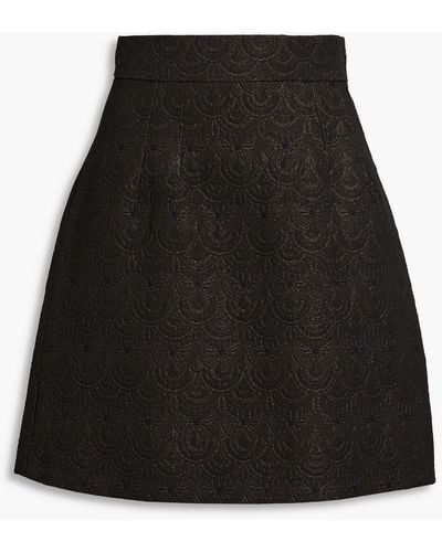 Dolce & Gabbana Metallic Jacquard Mini Skirt - Black