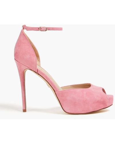 Sam Edelman Florencia Suede Platform Sandals - Pink