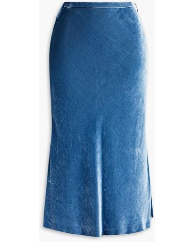 Maison Margiela Velvet Midi Skirt - Blue