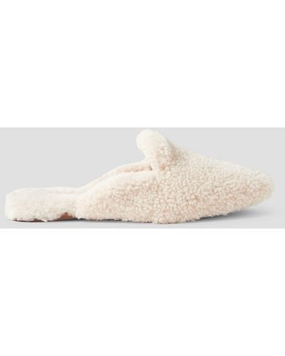 Aquazzura Relax Shearling Slippers - White