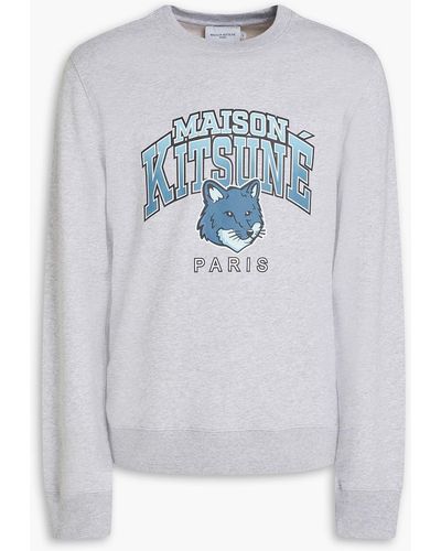 Maison Kitsuné Printed French Cotton-terry Sweatshirt - White