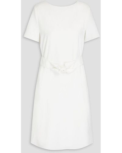 Emporio Armani Bow-detailed Twill Dress - White