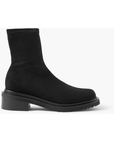 BY FAR Kah Stretch-suede Ankle Boots - Black