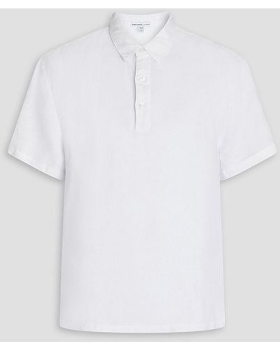 James Perse Poloshirt aus leinen - Weiß