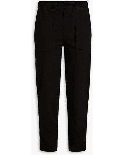 Monrow Cropped Striped Jersey Track Trousers - Black