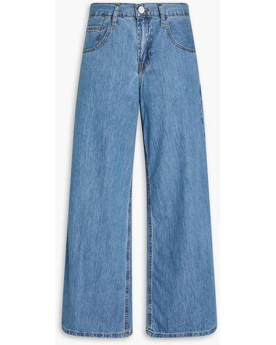 FRAME Le pixie halbhohe jeans mit weitem bein - Blau