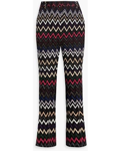Missoni Metallic Crochet-knit Flared Pants - Black