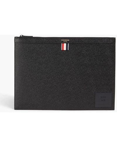 Thom Browne Pebbled-leather Document Case - Black