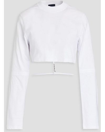 Jacquemus Pino Cropped Cotton-jersey Top - White