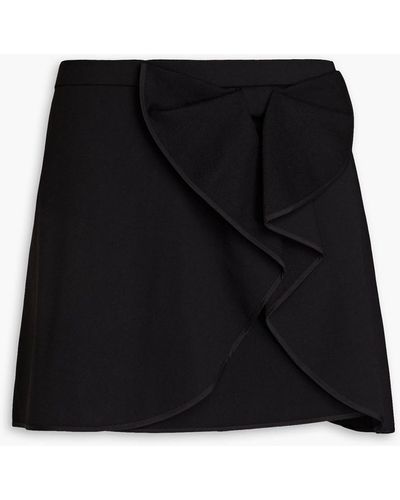 RED Valentino Ruffled Crepe Mini Skirt - Black