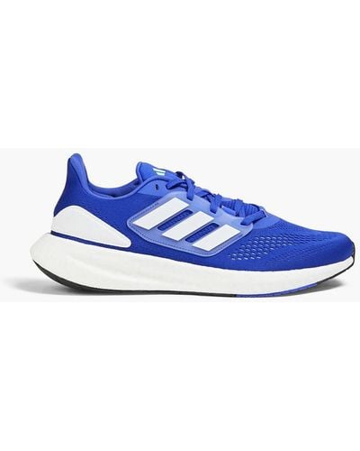 adidas Originals Pureboost 22 J Road Mesh, Rubber And Faux Leather Running Trainers - Blue