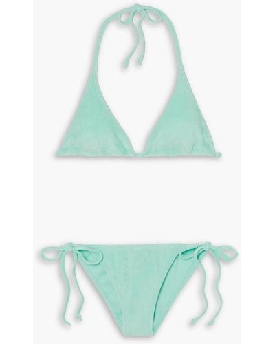 Lisa Marie Fernandez Pamela triangel-bikini aus frottee aus stretch-baumwolle - Grün