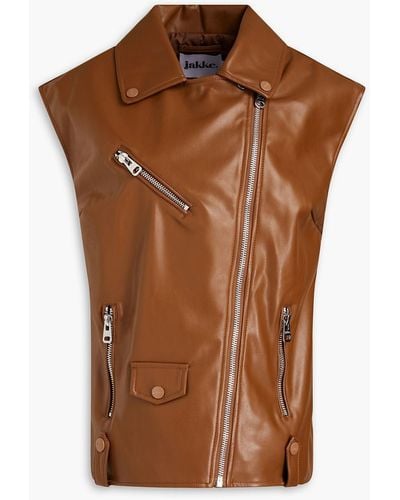 Jakke Riley Faux Leather Vest - Brown
