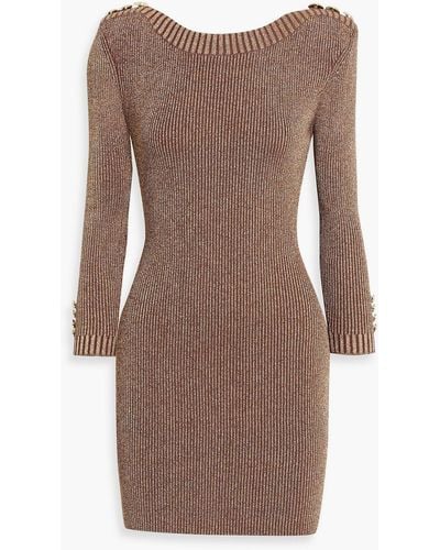 retroféte Avenue Stretch-knit Mini Dress - Brown