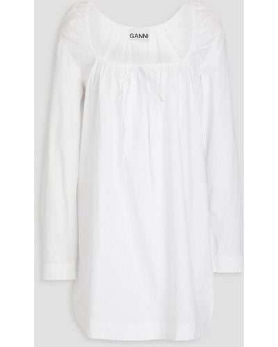 Ganni Cotton Mini Dress - White