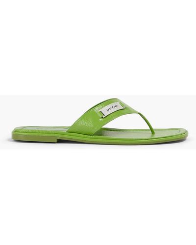 BY FAR Zizi Glossed-leather Sandals - Green