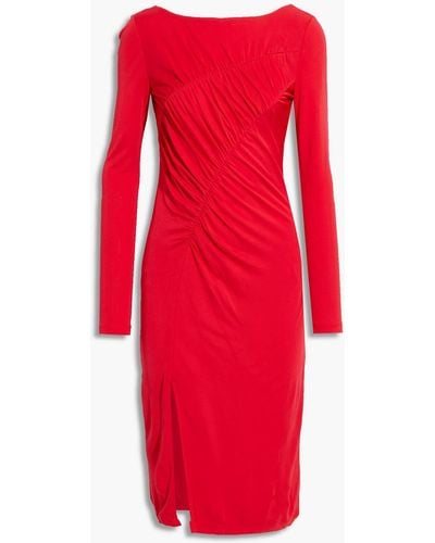 Rachel Zoe Ruched Jersey Dress - Red
