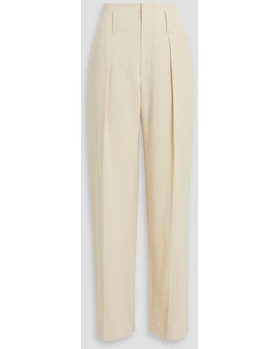 Brunello Cucinelli Pleated Twill Wide-leg Pants - White
