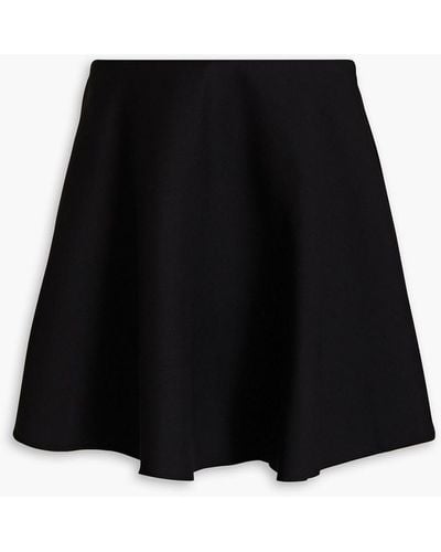 Valentino Garavani Wool And Silk-blend Crepe Mini Skirt - Black