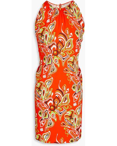 Emilio Pucci Printed Mousseline Mini Dress - Orange