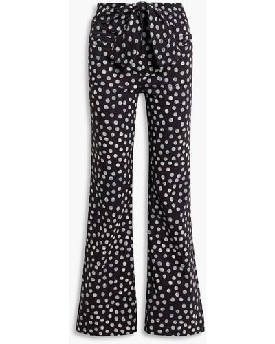 Ulla Johnson Wade Polka-dot High-rise Flared Jeans - Black