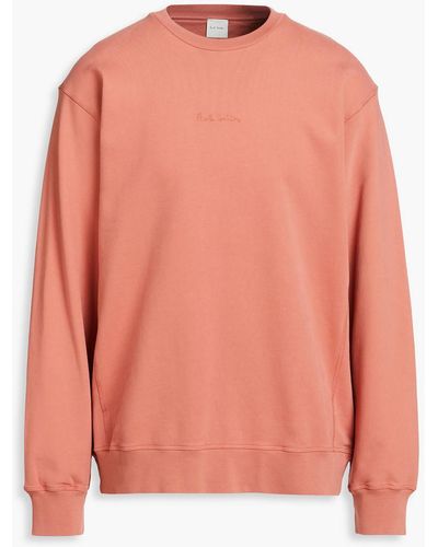Paul Smith Embroidered French Cotton-terry Sweatshirt - Pink