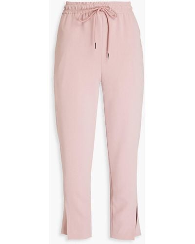 Theory Cropped Crepe Tapered Pants - Pink