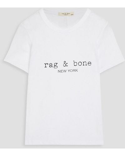 Rag & Bone Printed Cotton-jersey T-shirt - White
