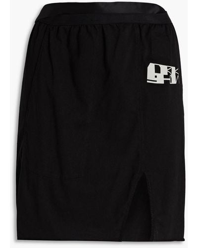 Rick Owens Printed Cotton-jersey Mini Skirt - Black