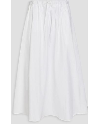 Loulou Studio Flared Cotton-poplin Midi Skirt - White
